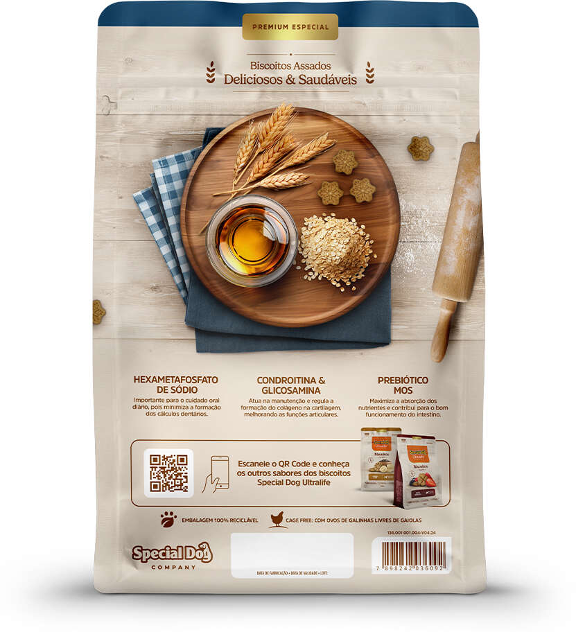 Biscoito Special Dog Ultralife sabor Aveia e Mel para Cães Adultos - 500 g