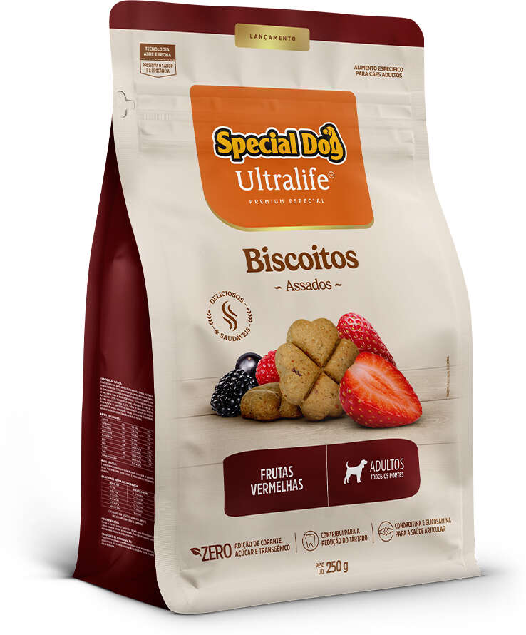 Biscoito Special Dog Ultralife sabor Frutas Vermelhas para Cães Adultos - 250 g