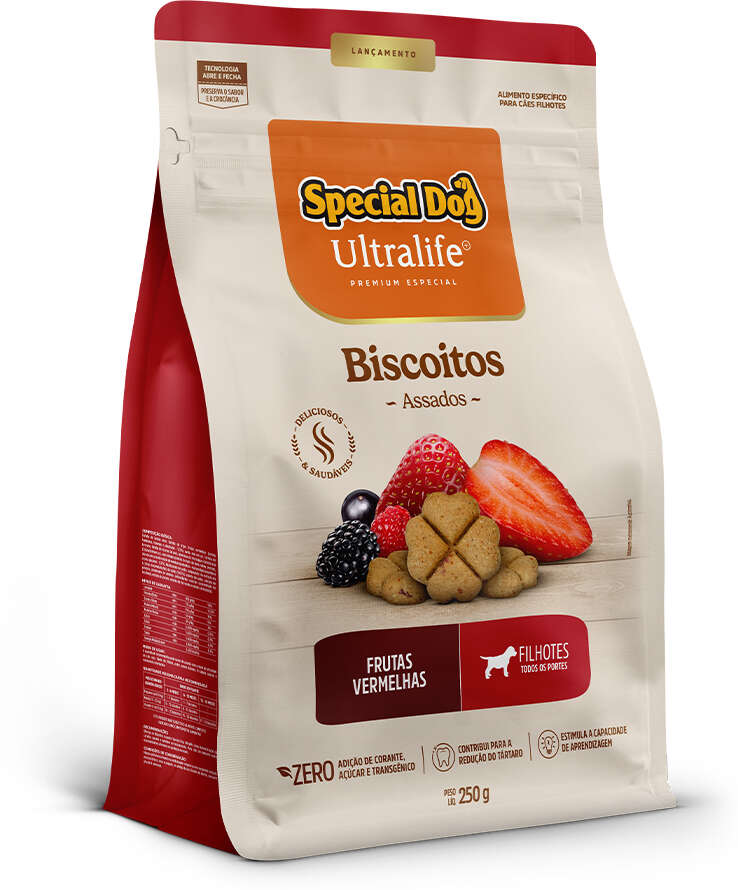 Biscoito Special Dog Ultralife sabor Frutas Vermelhas para Cães Filhotes - 250 g