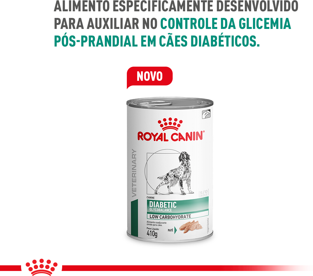 Ração Úmida Royal Canin Veterinary Diabetic Glycobalance Low Carbohydrate para Cães Adultos - 410 g
