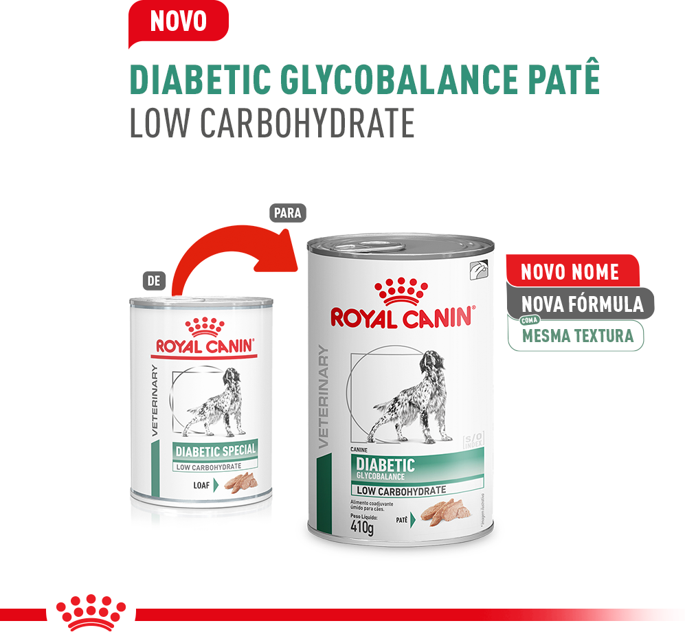 Ração Úmida Royal Canin Veterinary Diabetic Glycobalance Low Carbohydrate para Cães Adultos - 410 g