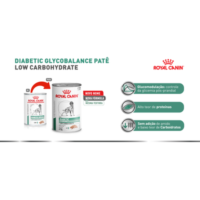 Ração Úmida Royal Canin Veterinary Diabetic Glycobalance Low Carbohydrate para Cães Adultos