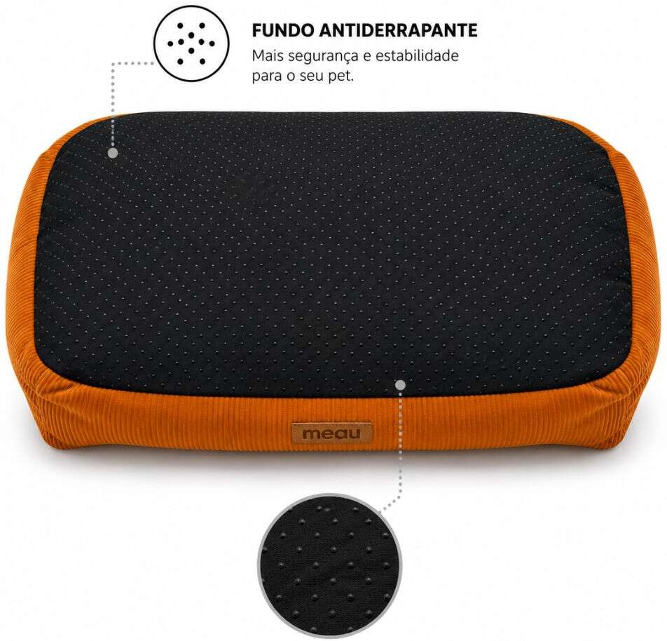 Cama Retangular Meau Cotelê Caramelo - Tam. EXG