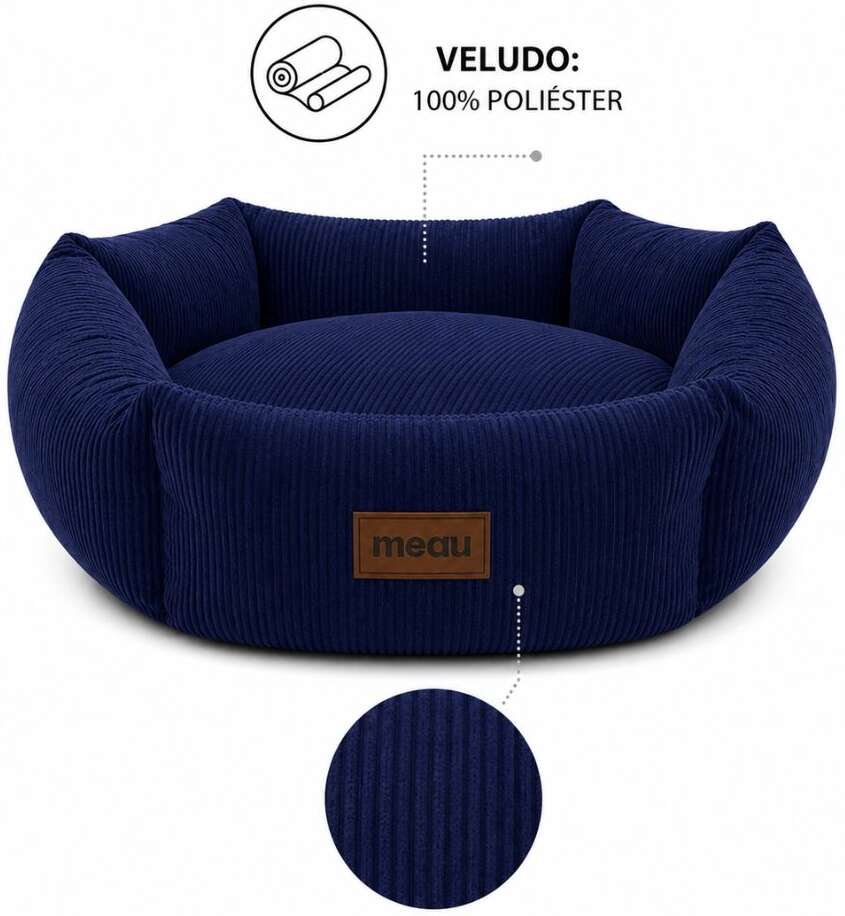 Cama Hexa Meau Cotelê Azul- Tam. G