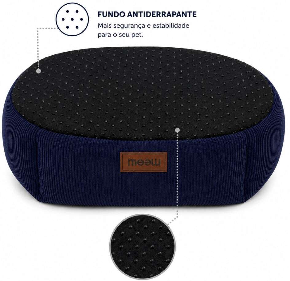 Cama Hexa Meau Cotelê Azul- Tam. G