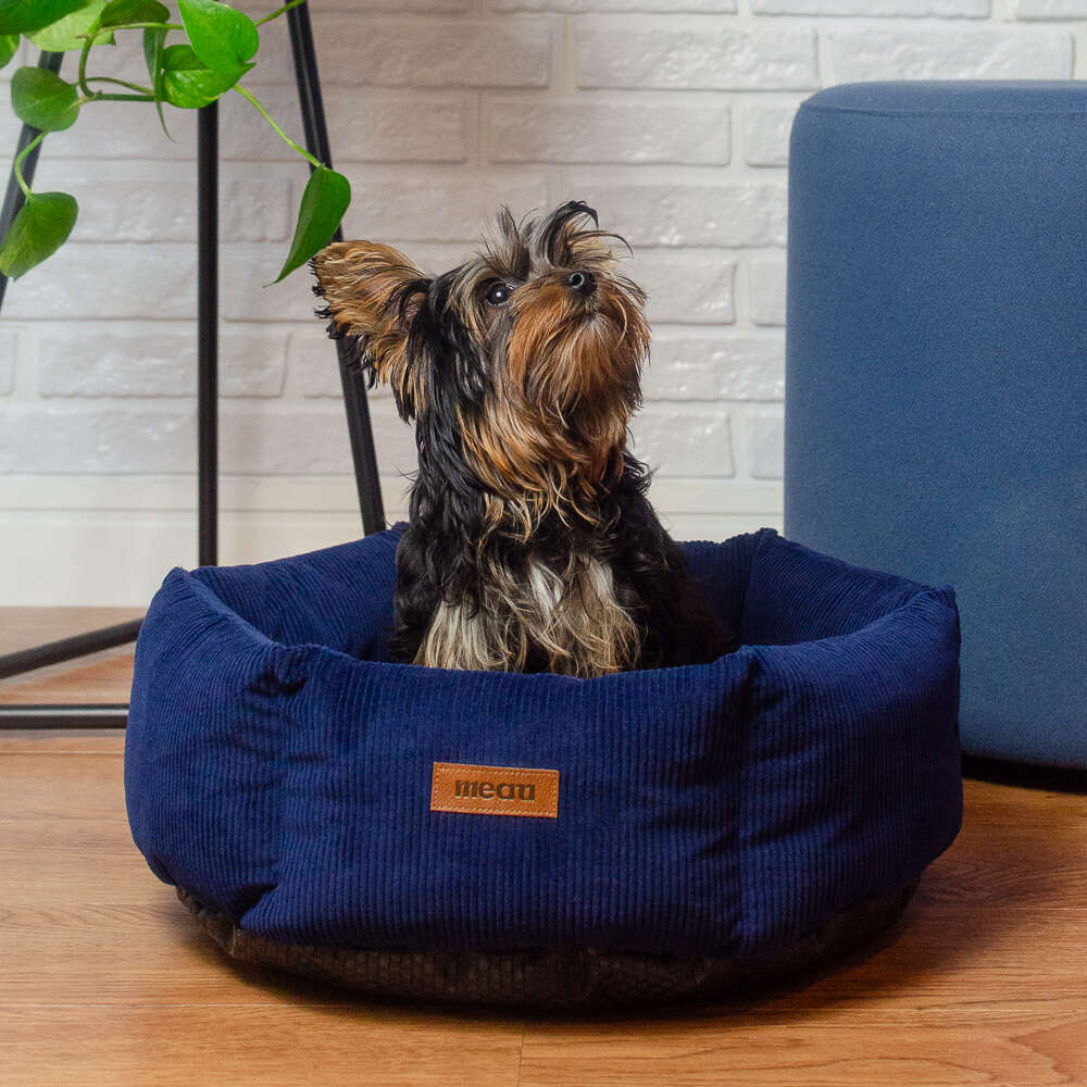 Cama Hexa Meau Cotelê Azul- Tam. G