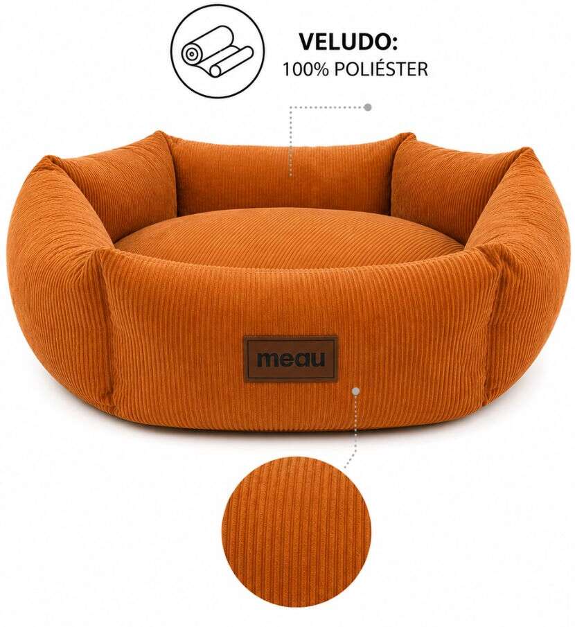 Cama Hexa Meau Cotelê Caramelo - Tam. G