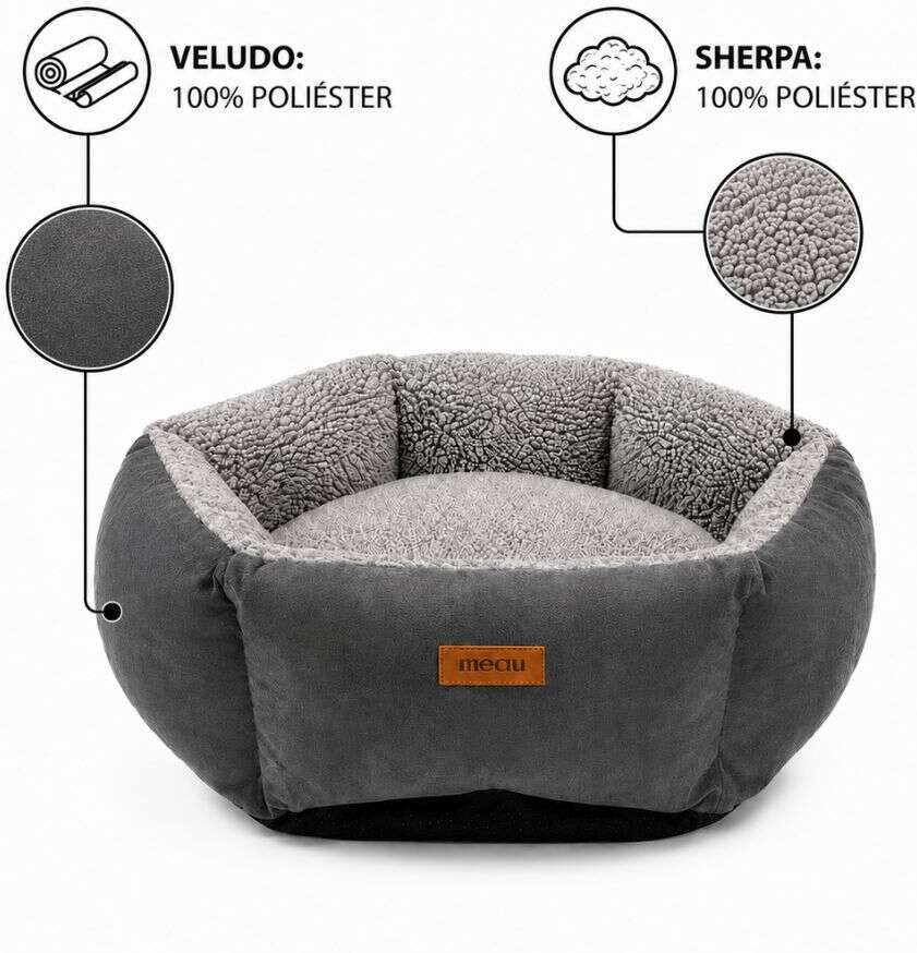Cama Hexa Meau Alpaca Cinza - Tam. G