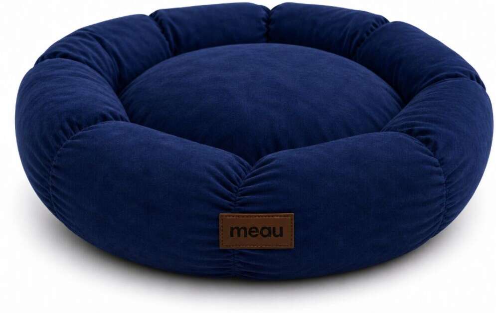 Cama Redonda Meau Puff Azul - Tam. GG