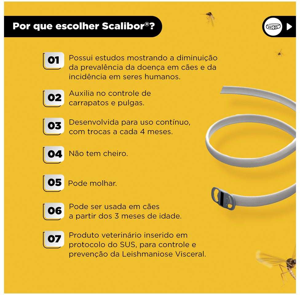 Coleira MSD Scalibor Antiparasitas para Cães - 65 cm