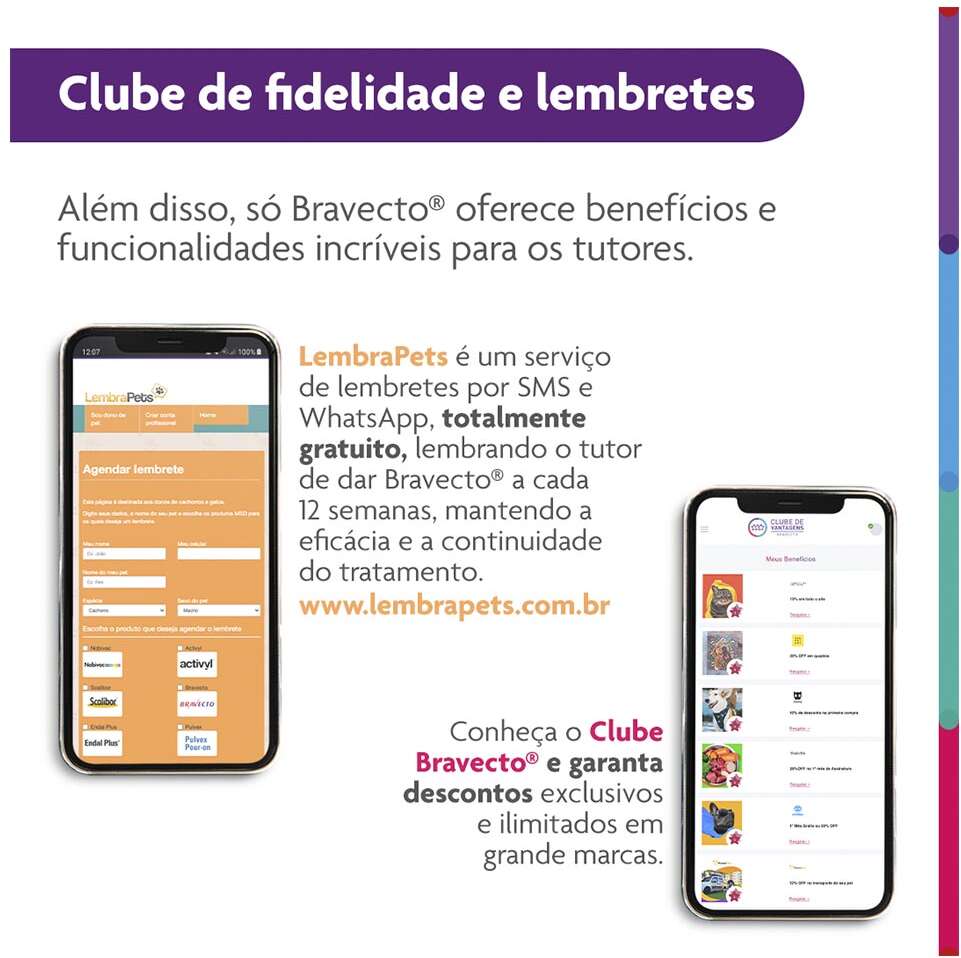 Antipulgas e Carrapatos Bravecto 112,5 mg para Cães de 2 a 4,5Kg - 1 Comprimido