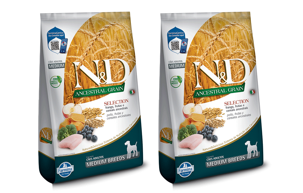 Ração Farmina N&D Ancestral Grain Selection Carnes e Frutas para Cães Adultos Raças Médias.. - 30Kg