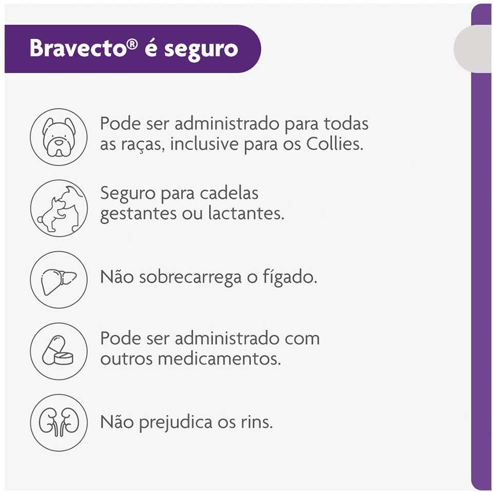 Antipulgas e Carrapatos Bravecto 1400 mg para Cães de 40 a 56Kg - 1 Comprimido