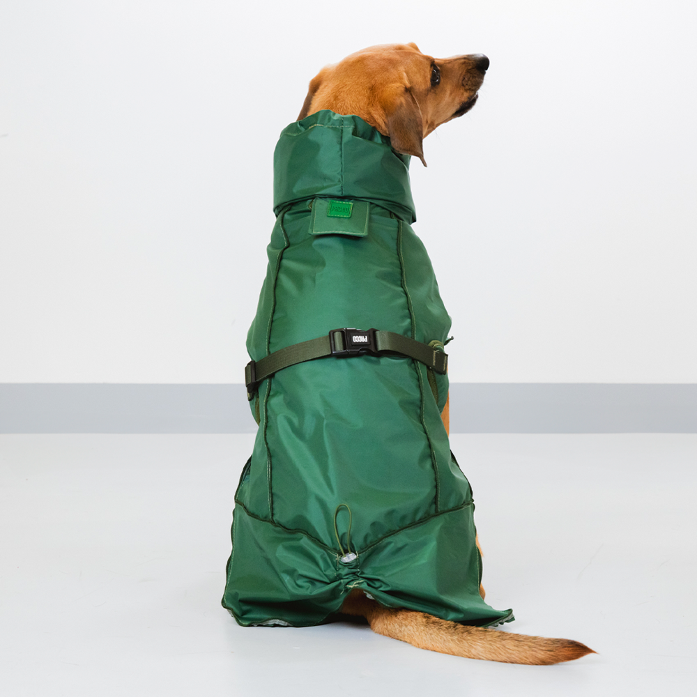 Capa de Chuva Pacco Puppy Oliva para Cães - Tam. GG