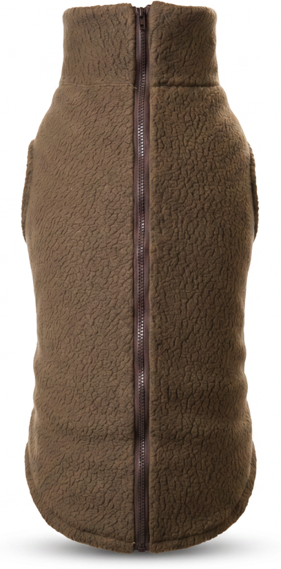 Colete Pacco Puppy Carneirinho Zip Marrom para Cães - Tam. EXG