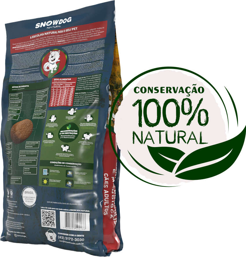 Ração Snow Dog Carne com Brócolis para Cães Adultos - 20Kg