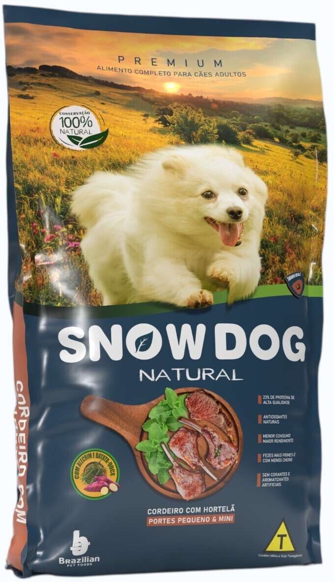 Ração Seca Snow Dog Gourmet Cordeiro com Hortelã para Cães Adultos - 15Kg