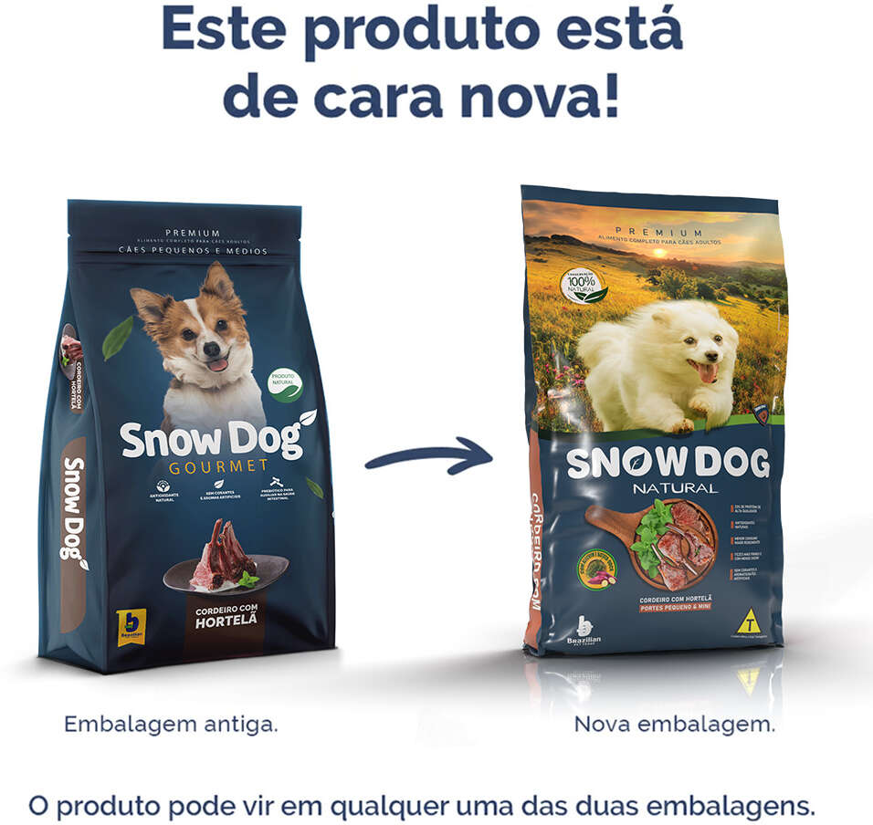 Ração Seca Snow Dog Gourmet Cordeiro com Hortelã para Cães Adultos - 15Kg