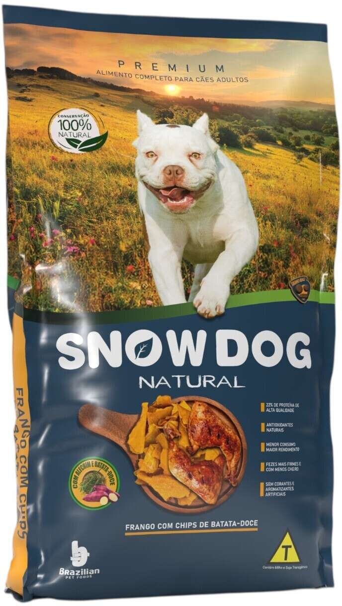Ração Seca Snow Dog Frango com Chips de Batata Doce para Cães Adultos - 20Kg