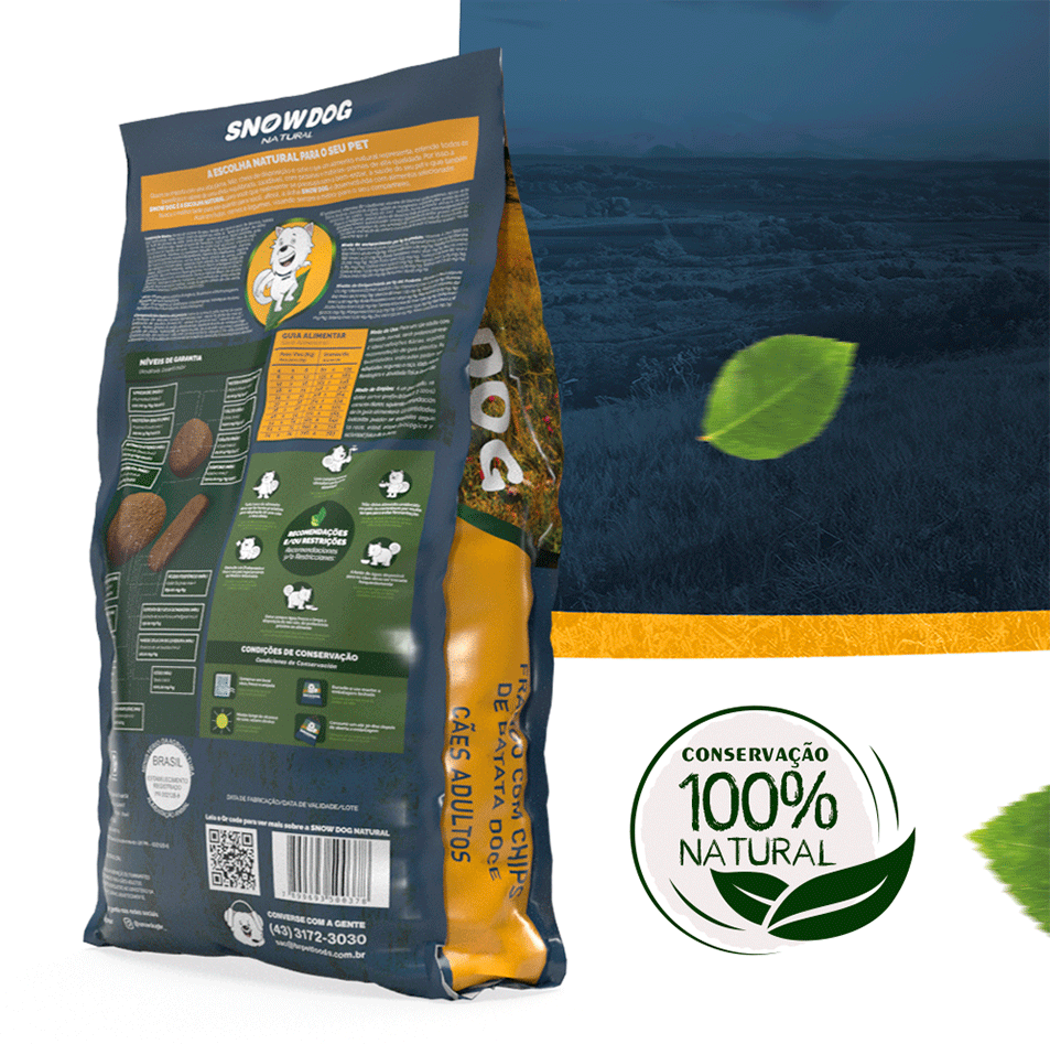Ração Seca Snow Dog Frango com Chips de Batata Doce para Cães Adultos - 20Kg