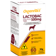 Suplemento Organnact Lactobac Dog Plus 500 mg para Cães - 60 Tabletes