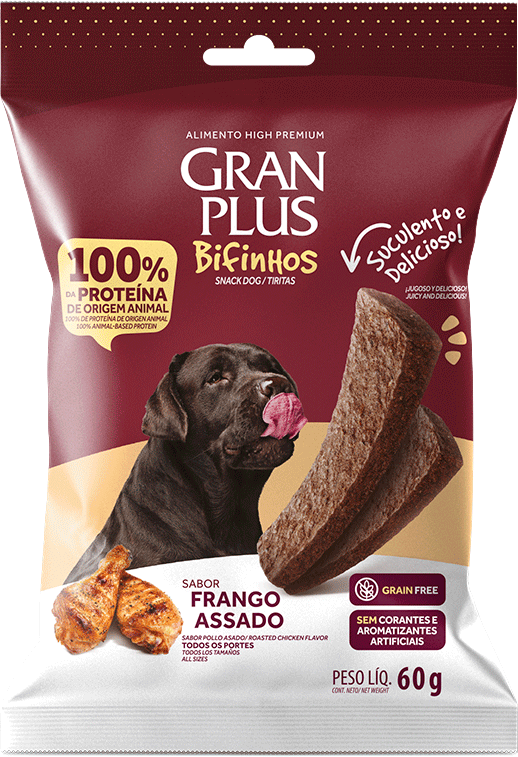 Bifinho GranPlus para Cães Adultos de Todas as Raças sabor Frango Assado - 60 g
