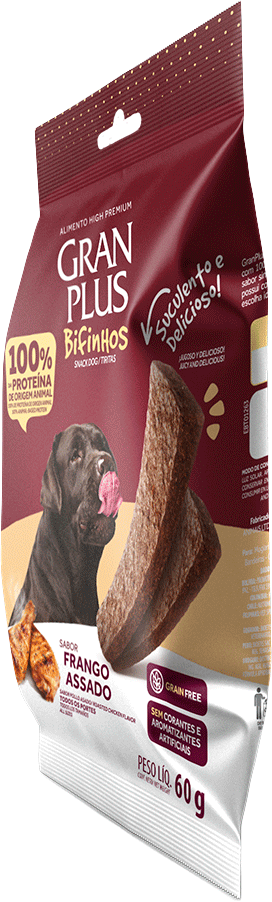 Bifinho GranPlus para Cães Adultos de Todas as Raças sabor Frango Assado - 60 g