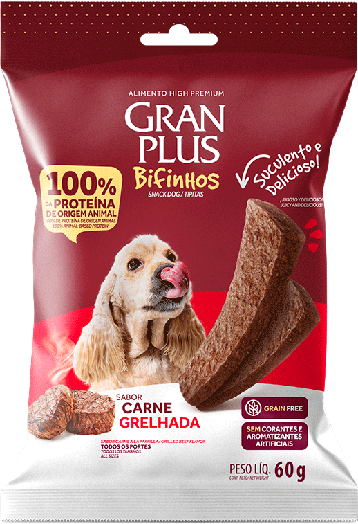 Bifinho GranPlus para Cães Adultos de Todas as Raças sabor Carne Grelhada - 60 g