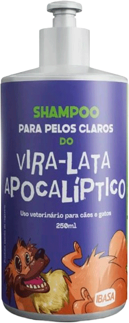 Shampoo para Pelos Claros do Vira-Lata Apocalíptico Ibasa para Cães e Gatos - 250 mL