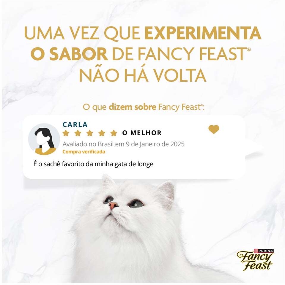 Racão Úmida Nestlé Purina Fancy Feast Sachê Petit Filets com Salmão para Gatos Adultos - 85 g
