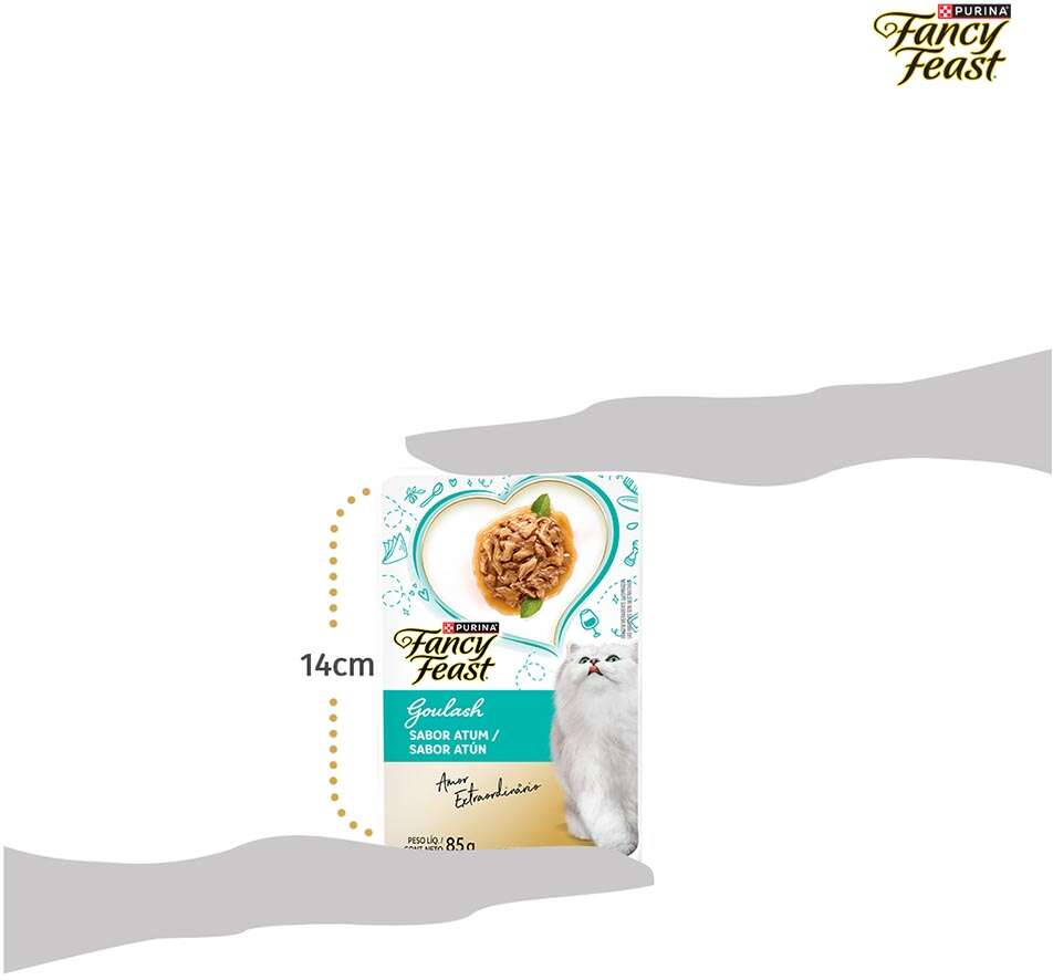 Racão Úmida Nestlé Purina Fancy Feast Sachê Goulash com Atum para Gatos Adultos - 85 g - 45 Unidades