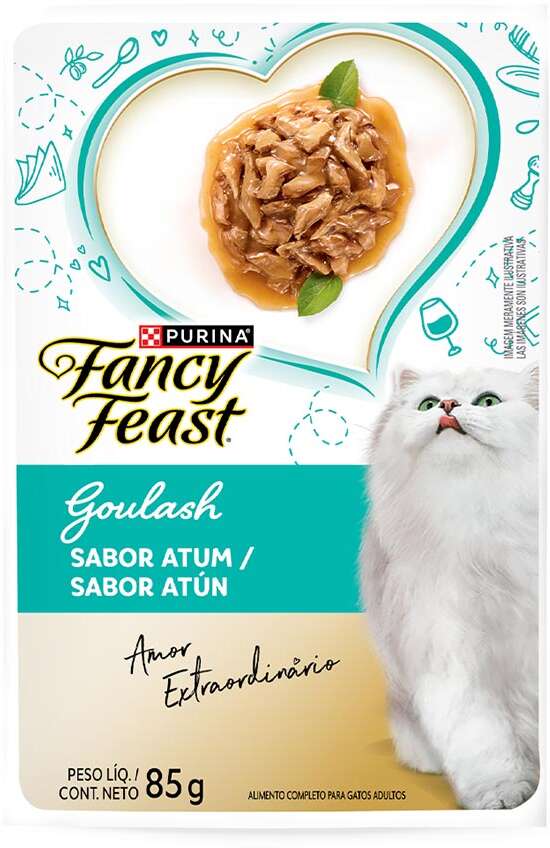 Racão Úmida Nestlé Purina Fancy Feast Sachê Goulash com Atum para Gatos Adultos - 85 g - 45 Unidades