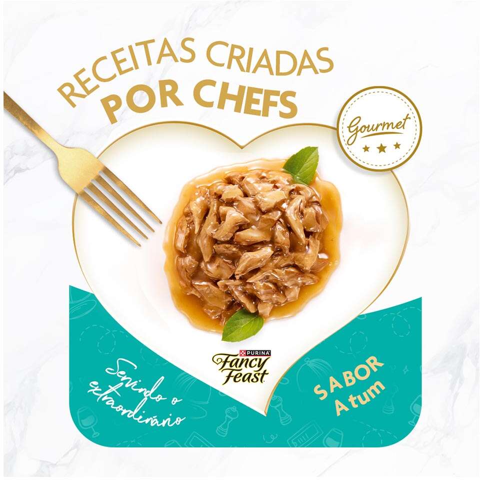 Racão Úmida Nestlé Purina Fancy Feast Sachê Goulash com Atum para Gatos Adultos - 85 g - 45 Unidades