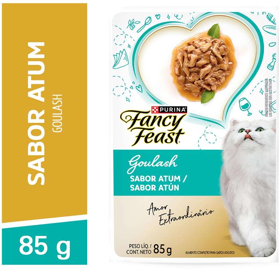 Racão Úmida Nestlé Purina Fancy Feast Sachê Goulash com Atum para Gatos Adultos - 85 g - 45 Unidades