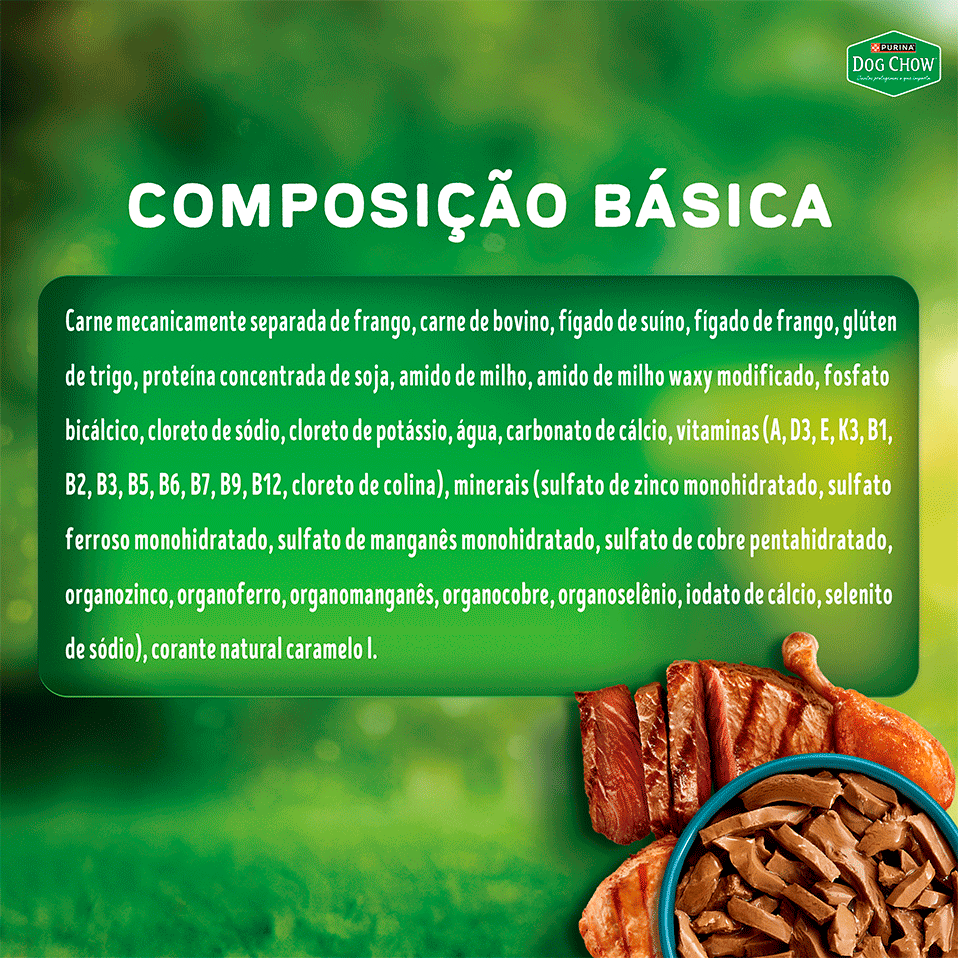 Ração Úmida Tripla Proteína Purina Dog Chow para Cães Adultos sabor Carne, Frango e Porco - 85 g