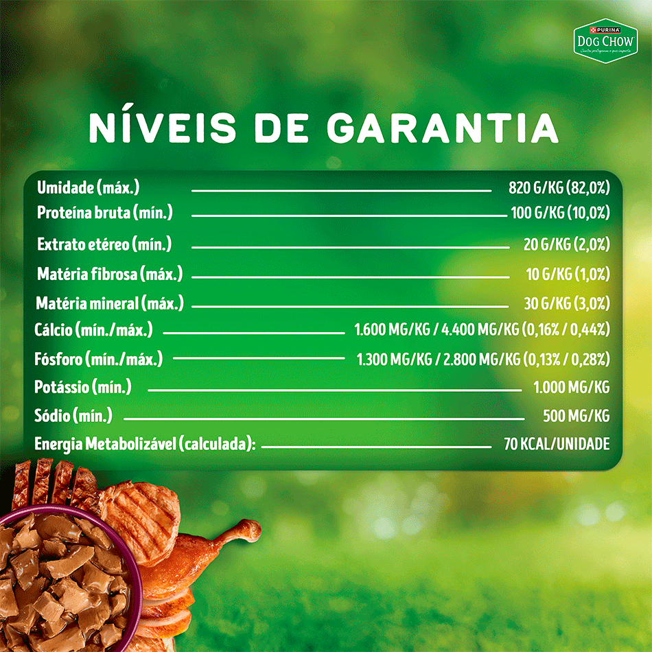 Ração Úmida MultiProteína Purina Dog Chow para Cães Adultos sabor Carne, Frango, Porco, Peru e Peixe - 85 g