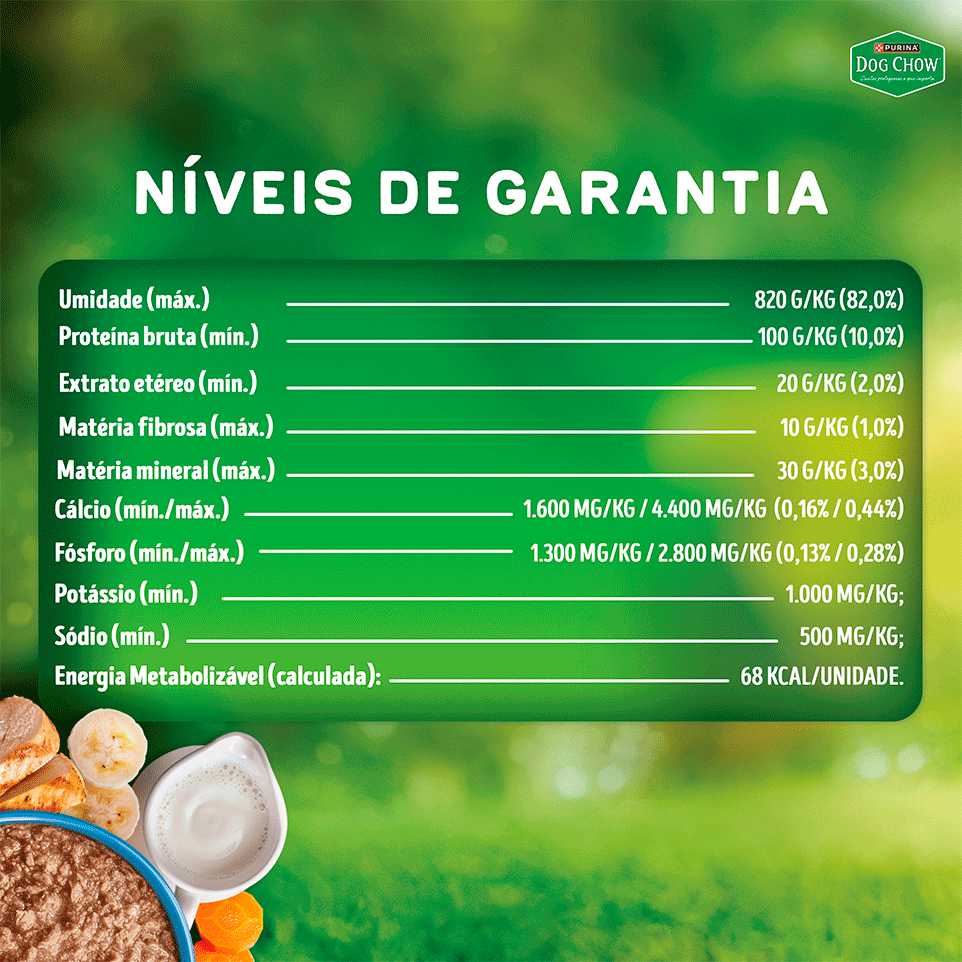 Ração Úmida Ótimo Começo Purina Dog Chow para Cães Filhotes Papinha sabor Frango, Cenoura, Banana e Leite - 85 g