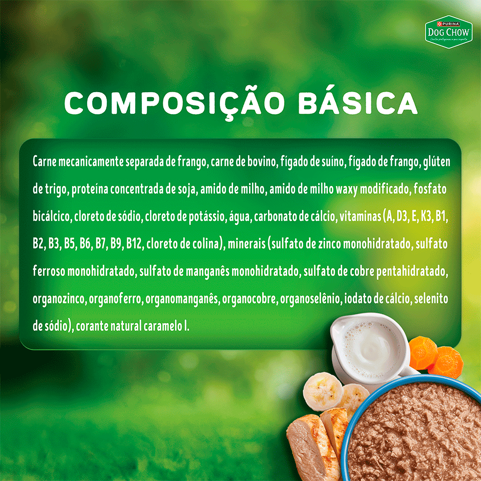 Ração Úmida Ótimo Começo Purina Dog Chow para Cães Filhotes Papinha sabor Frango, Cenoura, Banana e Leite - 85 g
