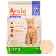 Areia Higiênica Meau Biodegradável Grãos Finos para Gatos - 4Kg