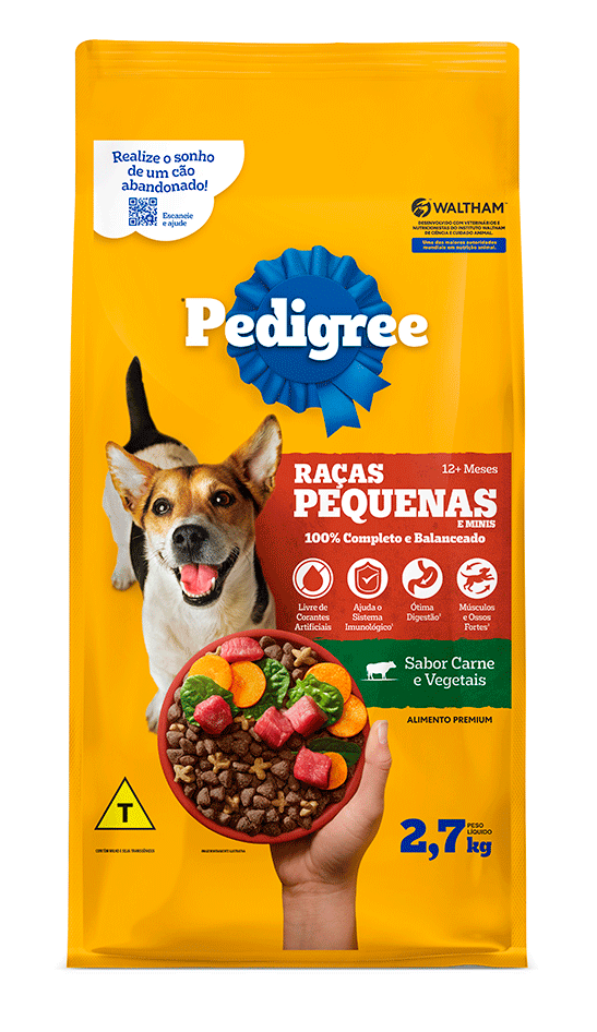 Ração Seca Pedigree para Cães Adultos Raças Pequenas - 2,7Kg