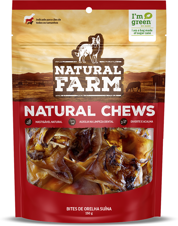 Petisco Natural Farm Bites de Orelha Suína para Cães - 150 g