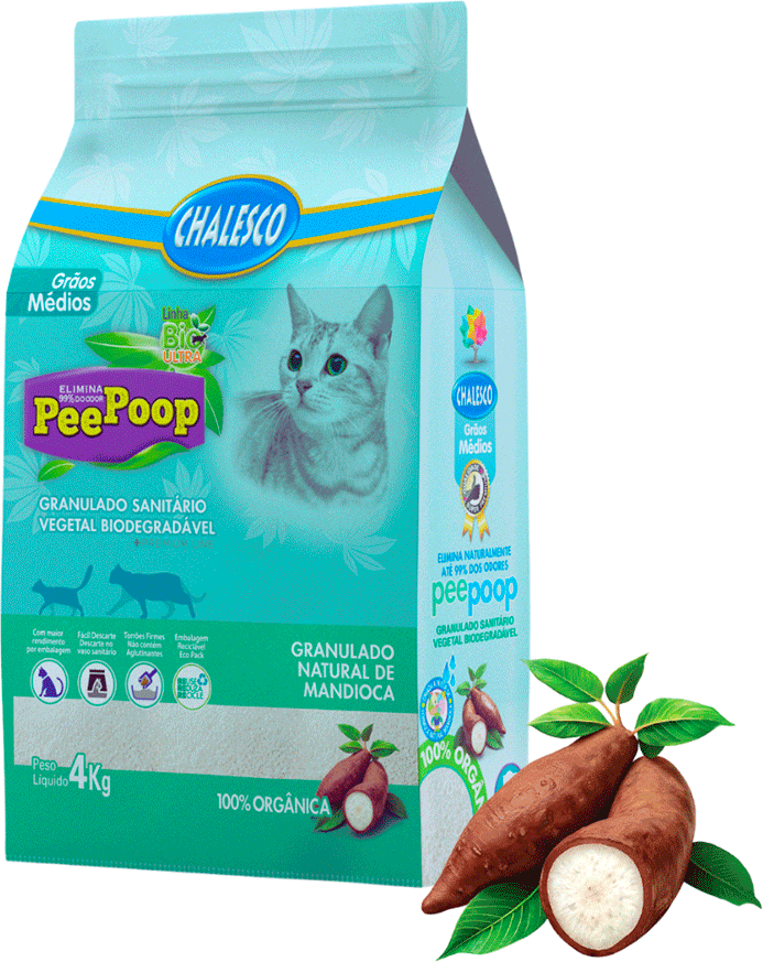 Granulado Mandioca Chalesco Médio Peepoop - 4Kg