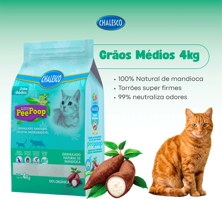 Granulado Mandioca Chalesco Médio Peepoop - 4Kg