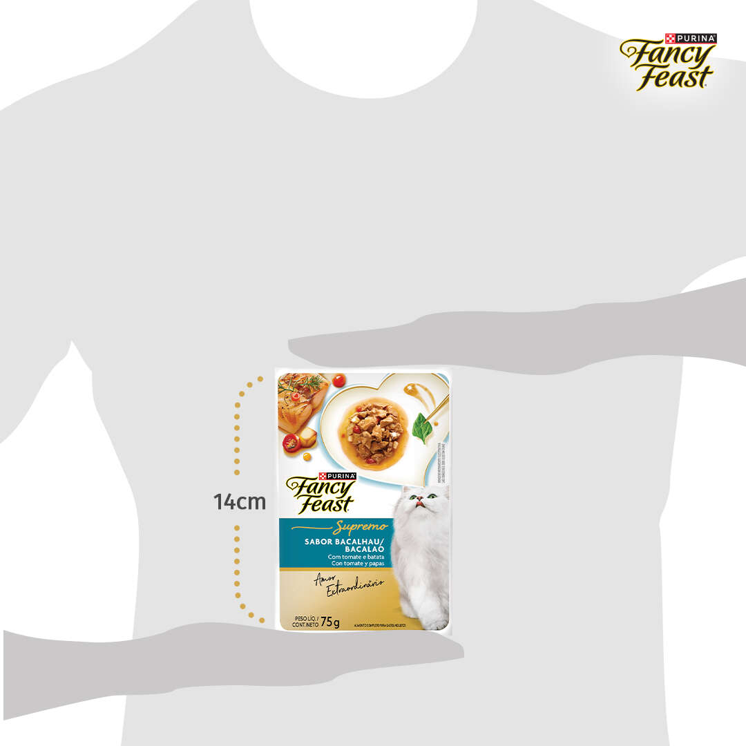 Racão Úmida Nestlé Purina Fancy Feast Supremo para Gatos sabor Bacalhau - 75 g