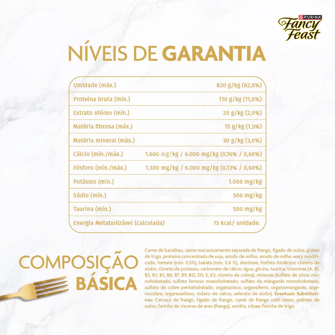 Racão Úmida Nestlé Purina Fancy Feast Supremo para Gatos sabor Bacalhau - 75 g