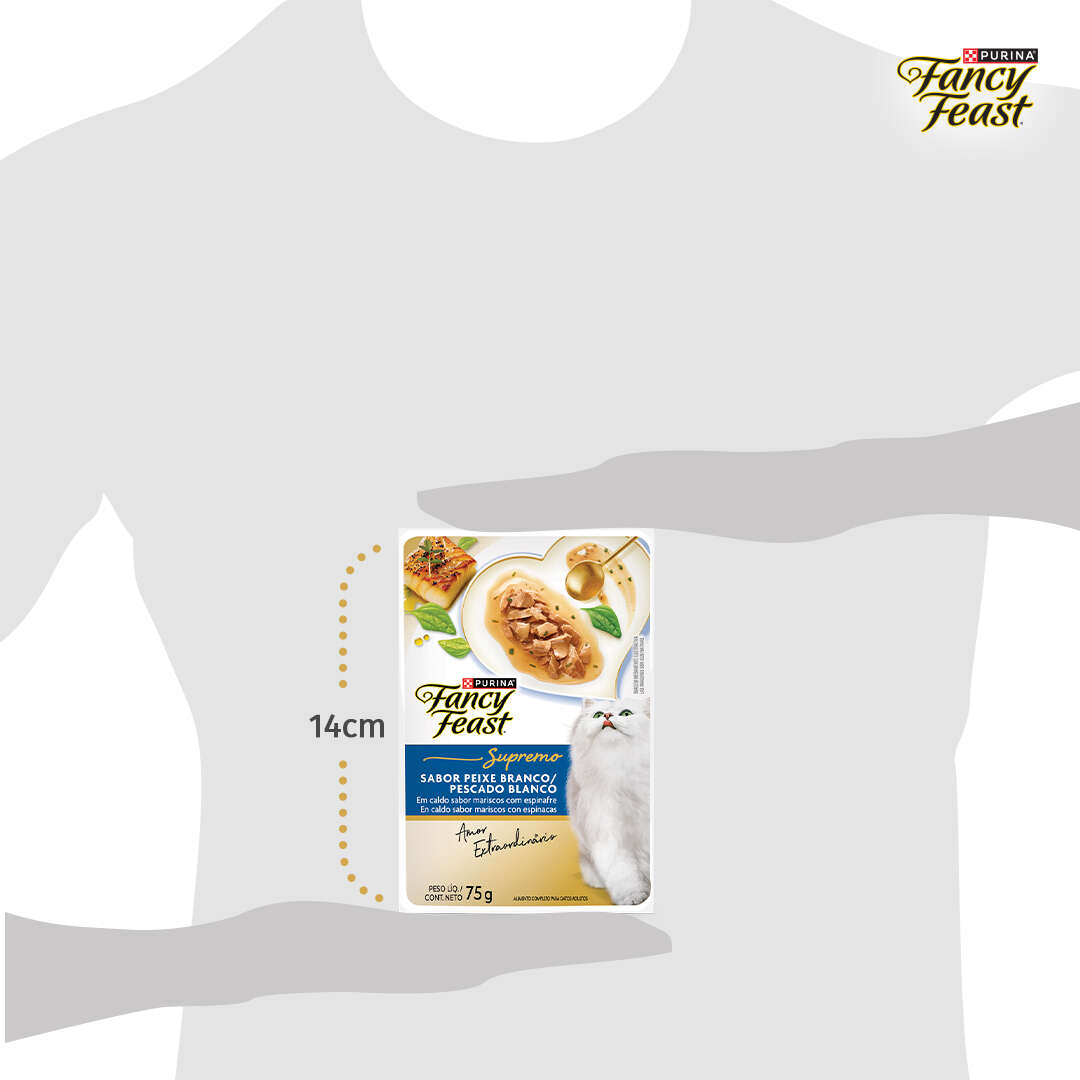 Racão Úmida Nestlé Purina Fancy Feast Supremo para Gatos sabor Peixe Branco - 75 g
