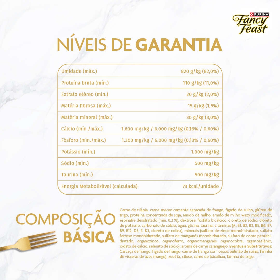 Racão Úmida Nestlé Purina Fancy Feast Supremo para Gatos sabor Peixe Branco - 75 g