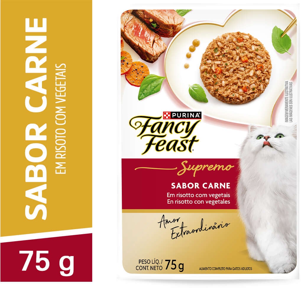 Racão Úmida Nestlé Purina Fancy Feast Supremo para Gatos sabor Carne - 75 g