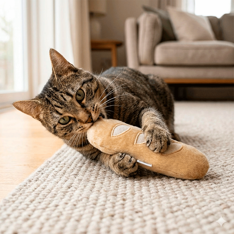 Brinquedo CatFood Big Baguete Pelúcia com Catnip para Gatos - Tam. Único