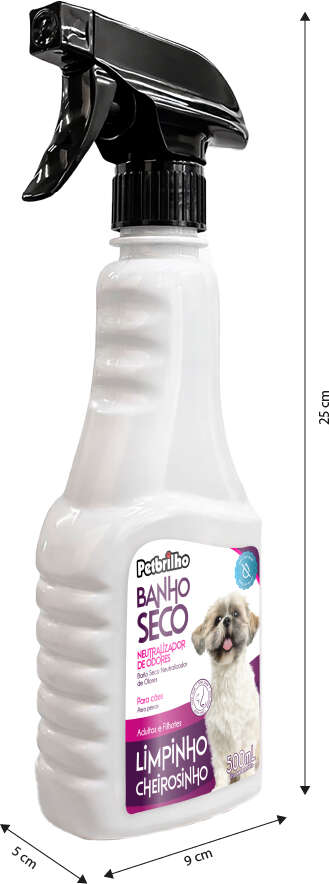 Banho a Seco Petbrilho Neutralizador de Odores para Cães e Gatos - 500 mL